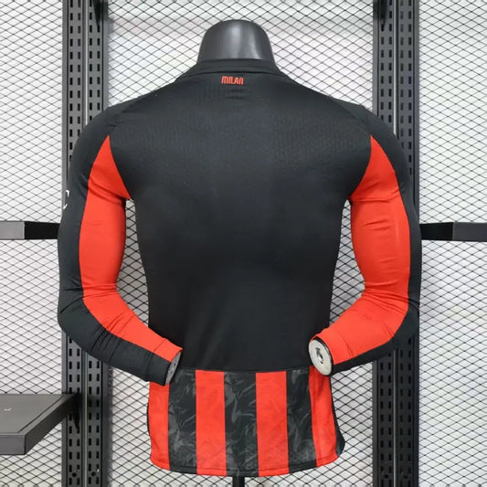 25/26 AC Milan Long Sleeve Home Kit Player Version