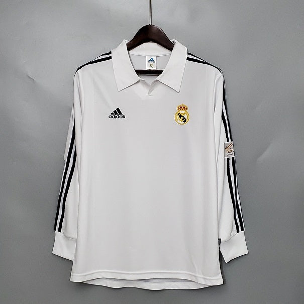 R. Madrid 01/02 Home Long Sleeve Retro Club Jersey