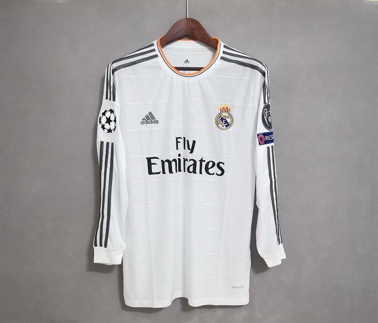 R. Madrid 13/14 Home Long Sleeve Retro Club Jersey