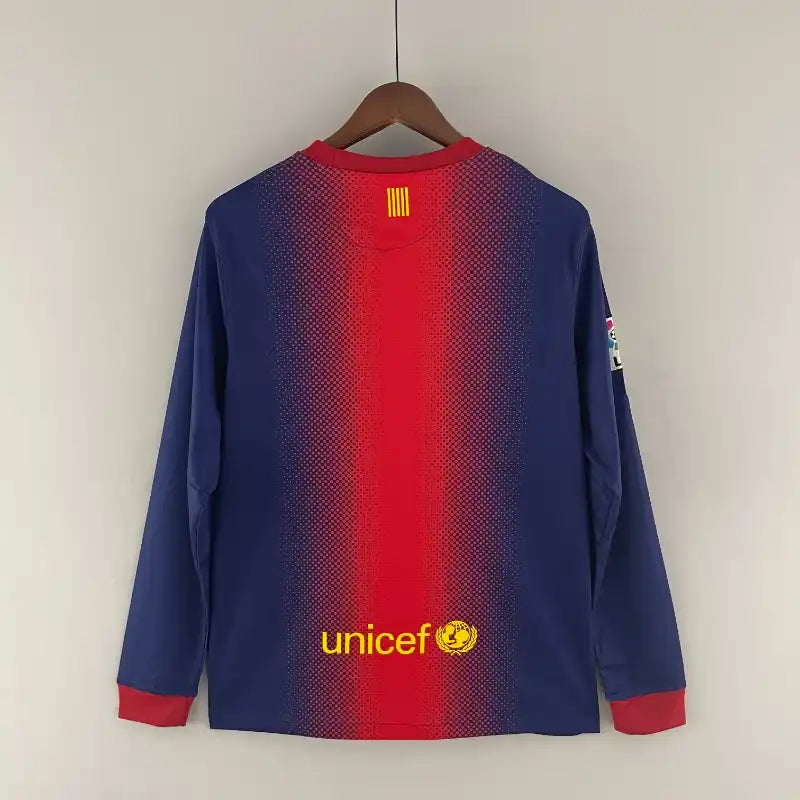 Barça Home 12/13 Long Sleeve Retro Club Jersey