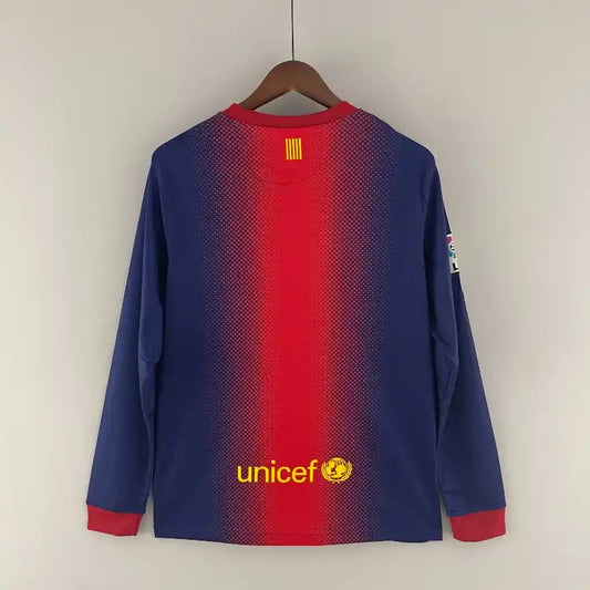 Barça Home 12/13 Long Sleeve Retro Club Jersey