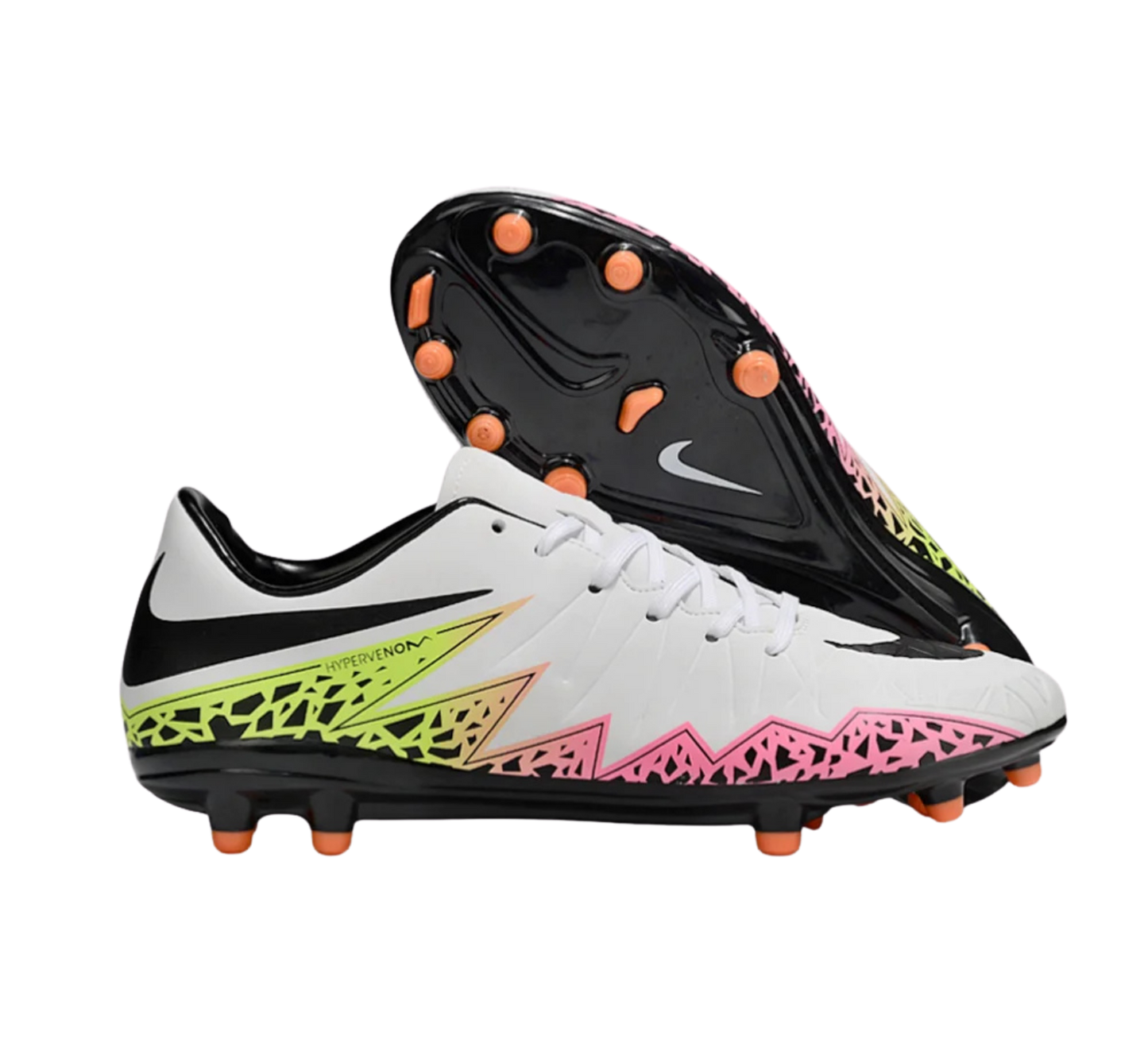 Nike Hypervenom Phantom II RGN FG Firm Ground Soccer Cleats - White/Pink/Yellow/Black