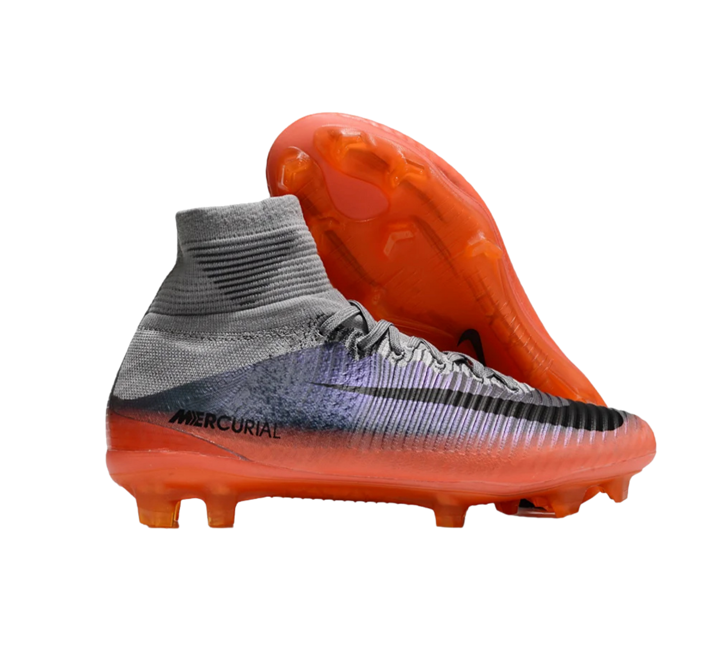 Nike Zoom Mercurial Superfly 5 Elite FG Firm Ground Soccer Cleats - Grey/Black/Orange