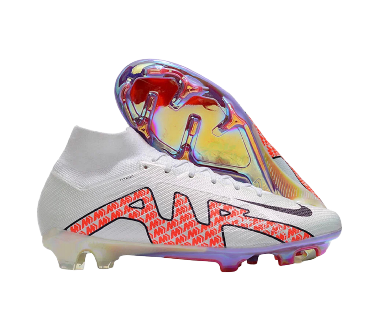 Nike Air Zoom Mercurial Superfly 9 Elite FG Firm Ground Soccer Cleats - White/Red