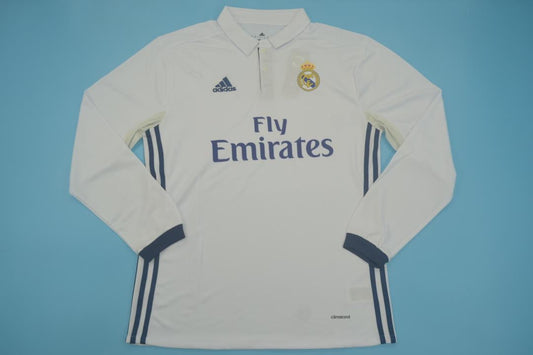 R. Madrid 16/17 Home Long Sleeve Retro Club Jersey