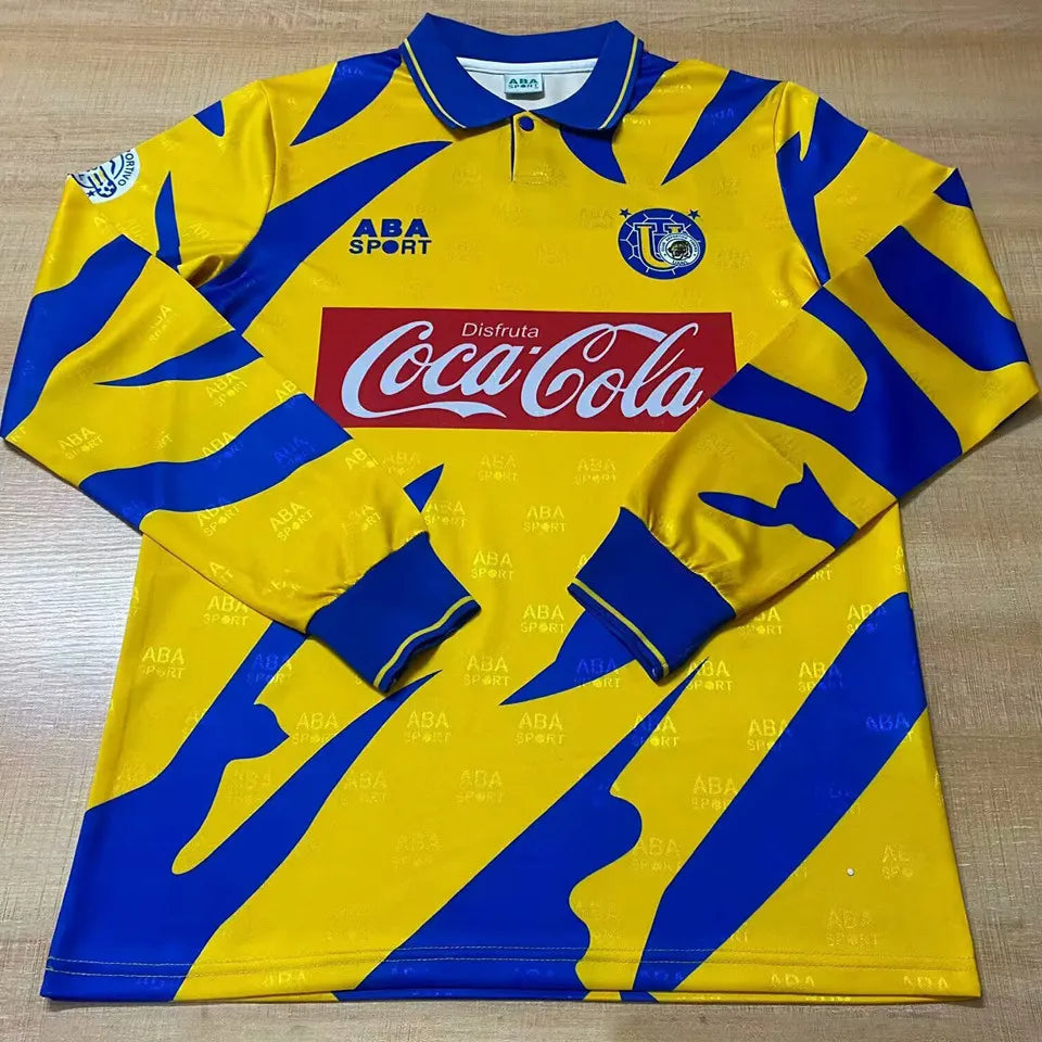 Tigres Home 1996 Long Sleeve Home Retro Jersey