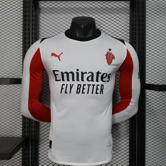 25/26 AC Milan Long Sleeve Away Kit Player Version