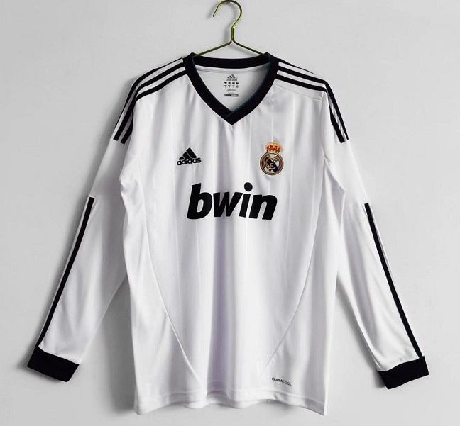R. Madrid 12/13 Home Long Sleeve Retro Club Jersey