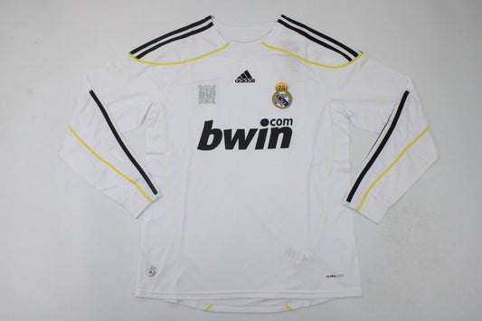 R. Madrid 09/10 Home Long Sleeve Retro Club Jersey