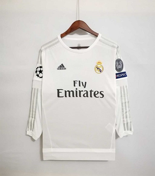 R. Madrid 15/16 Home Long Sleeve Retro Club Jersey