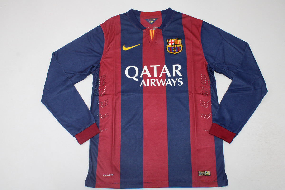 Barça 14/15 Home Long Sleeve Retro Club Jersey