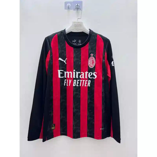 25/26 AC Milan Long Sleeve Home Kit Stadium Version