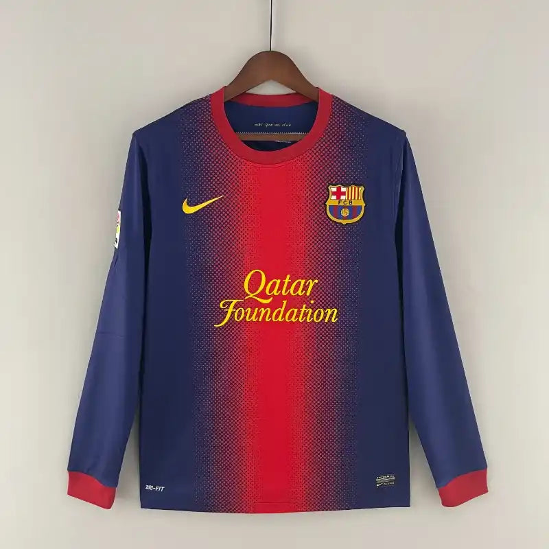 Barça Home 12/13 Long Sleeve Retro Club Jersey