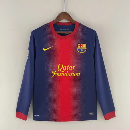 Barça Home 12/13 Long Sleeve Retro Club Jersey