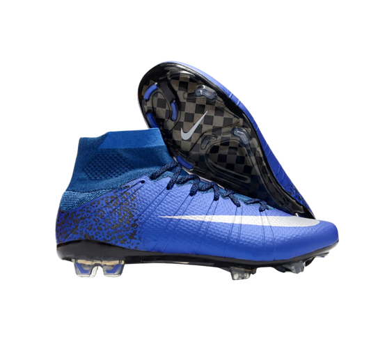 Nike Mercurial Superfly 4 CR7 FG Firm Ground Soccer Cleats - Blue/White/Black