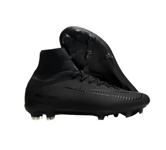 Nike Zoom Mercurial Superfly 5 Elite FG Firm Ground Soccer Cleats - Black/Black
