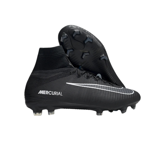 Nike Zoom Mercurial Superfly 5 Elite FG Firm Ground Soccer Cleats - Black/White
