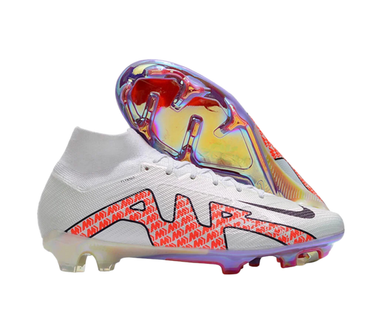 Nike Air Zoom Mercurial Superfly 9 Elite FG Firm Ground Soccer Cleats - White/Red