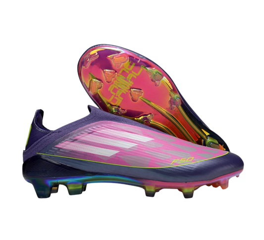 Adidas F50 Elite Laceless FG Firm Ground Soccer Cleats - Pink/Purple/Yellow
