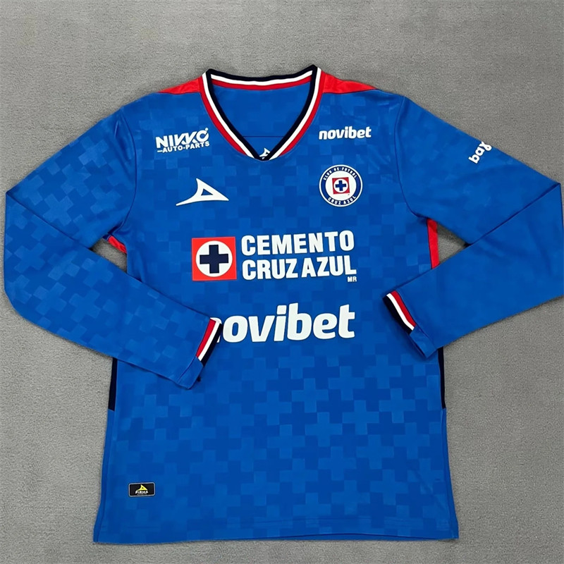 25/26 Cruz Azul Long Sleeve Home Kit Stadium Version